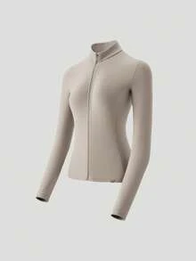 Beneunder Women's Fleece Base Layer Stand Collar Dual-Zip PM021 - Silver Leaf Gray - View 11