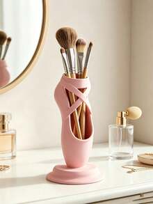 Ballet Shoe Makeup Brush Holder, Aesthetic Cosmetic Storage Organizer, Elegant Shoe Shape Cosmetic Storage Cup,Decor,Gift For Ballet Lovers Girls - Multicolor - View 1