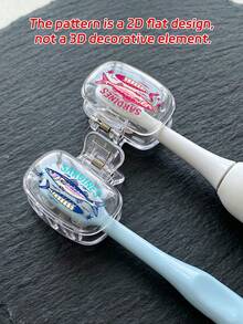 Colorful Wave Sardine Pattern Toothbrush Cover, Transparent Travel Toothbrush Storage Box, Toothbrush Head Protective Clip, Toothbrush Storage Clip, Toothbrush Dust-Proof Protective Cover, Portable Design, Suitable As Gift For Couples, Friends, Family, Teachers, Travel Enthusiasts, Home, Dorm, Vacation Essentials, Suitable For Birthday Gift, Holiday Gift, Wedding Accessory, Halloween, Christmas - Multicolor - View 5
