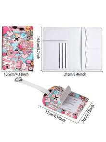 Passport Holder, Luggage Tag, Creative Illustration, Multiple Card Slots And Compartments, Cute Passport Case, Travel Accessories - Multicolor - View 11