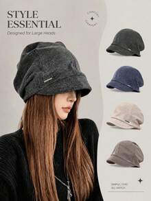 1 chiếc mũ xô nữ dáng rộng xếp ly vân wash, vành sâu tôn mặt, mũ thường ngày phong cách streetwear đa năng, phù hợp mùa xuân, thu, đông, đi làm, đi làm hằng ngày, du lịch, dã ngoại - A - Xem 2