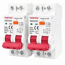 DZ47LE-63 RCBO 2P 剩餘電流斷路器 30mA 230V C16/C20/C32 過載短路漏電保護 微型斷路器 CE 認證 - 紅色 - 查看 13