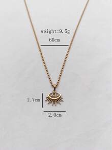 1pc Gothic Stainless Steel Gold Plated Evil Eye Necklace Unisex Daily Wear Holiday Wear Holiday Gift Niche Luxury - Yellow Gold - View 10
