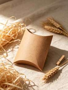10/20/50 Buah Kotak Kado Bantal Kertas Kraft Kotak Souvenir Pesta untuk Pernikahan Ulang Tahun Kemasan Permen Cokelat - View 6