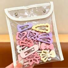 1pc White Hair Clip + 10pcs Kids Hair Clips (Random Color And Style) - 1 White + 10 Kids Hair Clips (Colors and Styles Random) - View 3