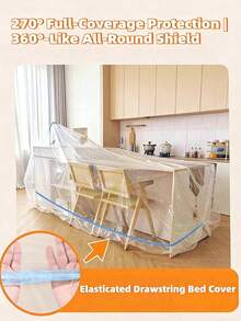Transparent Elastic Dustproof Bed Cover, Extra Large Sofa And Furniture Protector, Plastic Protective Film For Renovation, Dustproof Film, Suitable For Dorm, Living Room, Patio And Office - Multicolor - View 2