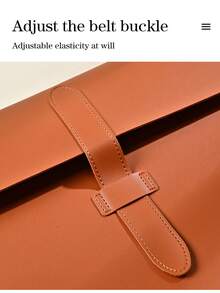 1Pc Fashion Faux Leather Portfolio Folder, Envelope File Bag With Buckle Closure For Business Gift - Single Piece - View 7