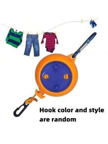 1pc 32ft Retractable Camping Clothesline, Portable Travel Clothesline With Handle, Durable Plastic Design, Suitable For Camping, Fishing, Hiking, RV, Beach Outdoor Clothesline, Autumn Camping Gear Holiday Gift - Multicolor - View 7