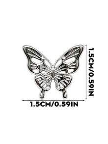 10Pcs Hollow Silver Butterfly Car Interior Decor Stickers, Delicate Butterfly Pattern Auto Decals, Decorative Ornaments For Car Door, Rearview Mirror & Dashboard, Stylish Vehicle Interior Modification Decoration, Eye-Catching Car Interior Accessory - Car Decoration Sticker - View 4