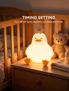 1 cái đèn ngủ hình vịt dễ thương, đèn LED silicone cảm biến chuyển động sạc USB, điều chỉnh độ sáng 3 mức, hẹn giờ, đèn trang trí phòng ngủ và phòng khách - Nhiều màu - Xem 5