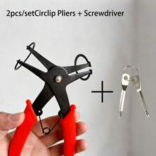 1pc 2-In-1 Multi-Function Spring Clamp Pliers, Car Stuff, Tools Car, Stuff For Men, Men's Gifts, Suitable For Car And Engine Repair, Spring Installation And Removal Tool - Multiple Styles - View 1