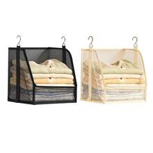 Wardrobe Mesh Hanging Storage Bag, U-Shaped Open Front Closet Organizer, Breathable Hanging Basket For Folded Clothes, Sweaters, Towels, 2 Colors - Multicolor - View 7