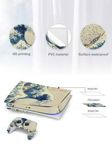 Cross-Border Hot Seller 6pcs Kanagawa Wave Pattern P5 Game Console Optical Drive Version Stickers Dustproof Wear-Resistant - View 7