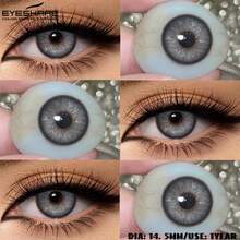 Eyeshare 2片裝灰色軟式彩色隱形眼鏡 時尚美瞳眼妝用瞳孔彩片 - 灰色 - 查看 4