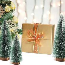 Mini Christmas Tree Desktop Ornament DIY Pine Needle Tree Christmas Decoration Snow-Covered Pine Tree Mini Christmas Tree, Snowy Holiday Tree, Christmas Party Suggestion, Home Desktop, Party Centerpiece Decoration Or Gift - F - View 8