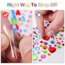 20pcs Summer 3D Rainbow Glitter Rhinestone Stickers, 2pcs Y2K Style Shiny Acrylic Heart Rhinestone Stickers (Self-Adhesive), Suitable For Makeup And Clothing Decoration; Multicolor Rhinestone Face Stickers, Perfect For Music Festivals, Parties And Various Events - Multicolor - View 7