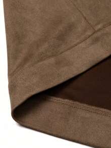 1 buah Jaket Suede Pria Warna Polos dengan Resleting, Kerah Klasik, Pakaian Luar Kasual Ringan, Lengan Panjang Warna Polos untuk Pemakaian Sehari-hari di Musim Gugur - Coklat - View 5