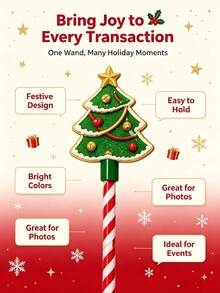 1pc 2D 3D Printed Magic Wand QR Code Payment, QR Code Payment Magic Wand Credit Card Magic Wand Christmas Magic Wand Digital Payment Christmas Tree Magic Wand, Convenient For Checkout, Contactless Payment Card Holder, Suitable For Christmas Card Payment Scenarios - A - View 7