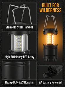 GOTURE 1pc Foldable Camping LED Light, Survival Gear For Hurricanes And Other Emergencies, Emergency Light For Storms And Power Outages, Also Suitable For Fishing And Other Outdoor Activities (Battery Not Included, Uncharged) - Multicolor - View 6