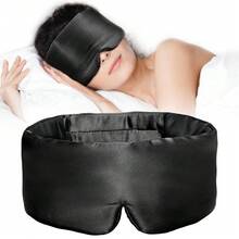 Mặt nạ ngủ satin che sáng diện rộng, dây đeo móc dán điều chỉnh được, mặt nạ che mắt mềm chống ánh sáng, phù hợp dùng tại nhà và khi đi du lịch - Rèm cản sáng hoàn toàn - Xem 3