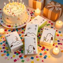 1/3/6/9/18 Packs Mini Tissue Paper Cute Dog, Fashion Panda, Cat Baby, Pocket Tissue Paper Cute Original Wood Paper Handkerchief Portable Cleaning Tissue Paper Suitable For Kitchen, Bedroom, Random Style And Color - Multicolor - View 3