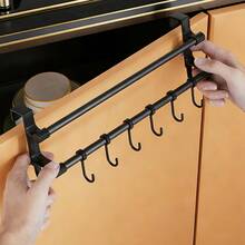 1pc Cabinet Door Towel Rack, Drill-Free Kitchen Towel Holder, Used For Hanging Dish Cloths, Gloves, Kitchen Utensils, Space-Saving Storage Rack Suitable For Kitchen And Bathroom - Multicolor - View 4