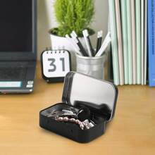 2pcs Black Aluminum Hinged Lidded Cans, Multi-Purpose Mini Storage Boxes, Perfect For Storing Jewelry, Crafts And Small Items. - Multicolor - View 8