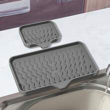 Wavy Silicone Soap Drain Mat, Non-Slip Multi-Function Splash-Proof Soap Holder, Kitchen Bathroom Sink Soap Dish Sponge Water Collection Pad - Multicolor - View 6