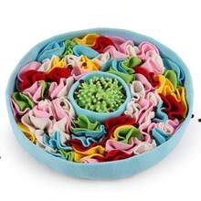 1pc Pet Snuffle Mat, Dog Puzzle Toy For Intelligence, Stress Relief, Emotional Improvement, Bonding, Slow Feeding Training, Suitable For All Seasons, Interactive Play With Small Toy - Multicolor - View 12