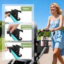 Multifunctional 3-In-1 Folding Bracket, Cup Holder, Wine Bottle Holder, Phone Holder, Suitable For Bugaboo, Nuna And Doona Strollers, Wheelchairs, Bicycles, Walkers, Scooters, Travel - Multicolor - View 5