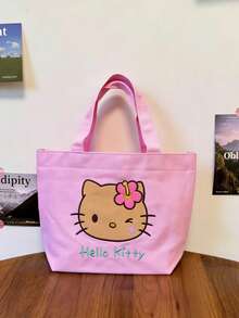 SANRIO 1pc Large Capacity Tote Bag - Durable Zipper Shoulder Bag, Suitable For Women | Perfect For Shopping And Daily Use, Canvas Tote Bag, Versatile Women's Handbag, With Zipper, Crossbody, With Compartments, Suitable For Work Occasions - View 10