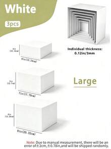 6/3pcs Set Stand Display Akrilik dengan Alas Putih Persegi, Platform Bertingkat Berbagai Ukuran yang Dapat Ditumpuk untuk Kue, Makanan Penutup, Cupcake, Perhiasan, dan Dekorasi, Cocok untuk Pesta, Pernikahan, Dekorasi Rumah, Konter Ritel, dan Pajangan Meja - MultiWarna - View 15