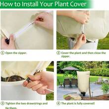 1pc Large White Plastic Plant Cover, Plant Insulation Cover With Zipper And Drawstring - Fruit Trees, Shrubs, Potted Plants Frost Protection Bag, Reusable Winter Plant Jacket, Winter Plant Care | Drawstring Closure Cover, Wind And Rain Protection Cover, Plant Protection Cover, Also Anti-Insect And Anti-Bird - [Zipper/Drawstring Lock Style] - View 6