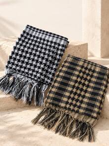 1 قطعة وشاح تكتيكي بنقشة مربعات من البوليستر للجنسين، وشاح خارجي للتخييم والمشي لمسافات طويلة وحماية من الشمس ومقاوم للغبار، بطانية رقبة متعدد الوظائف وقناع وجه، بتصميم شرابات - متعدد الألوان - مشاهدة 10