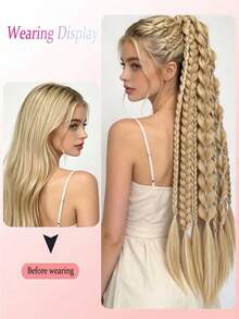 24 Inch Synthetic Fiber Handmade Mixed-Color Lantern Bubble Twist Braids – Daily & Vacation Style Hair Extensions, Suitable For - Multicolor - View 6