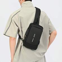 Men's Black Hard Shell Chest Bag, Anti-Theft Password Lock One Shoulder Crossbody Bag, Waterproof Wear-Resistant Fabric With Multiple Compartments, Large Capacity Chest Backpack For Outdoor Sports, Commuting And Casual Use - Multicolor - View 9