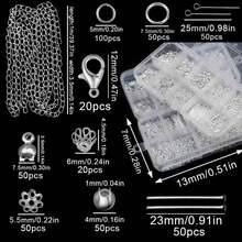 1 Set 10 Types 490pcs DIY Jewelry Making Tools Gold & Silver Color Set Clasp Open Jump Rings Lobster Clasp Ear Hooks Jewelry Accessories Material Kit - Metal 10-compartment Set - View 10