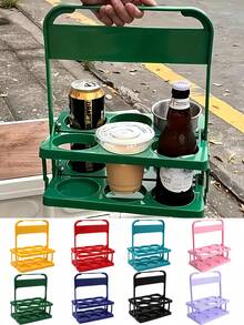 Keranjang Pembawa Bir Lipat Portabel untuk 6 Botol, Keranjang Penyimpanan Multifungsi untuk Kopi, Susu, Teh, Penggunaan Sehari-hari, Perlengkapan Pesta, Aksesori Penting Festival Bir, Aksesori Bar, Kebutuhan Dapur - View 2