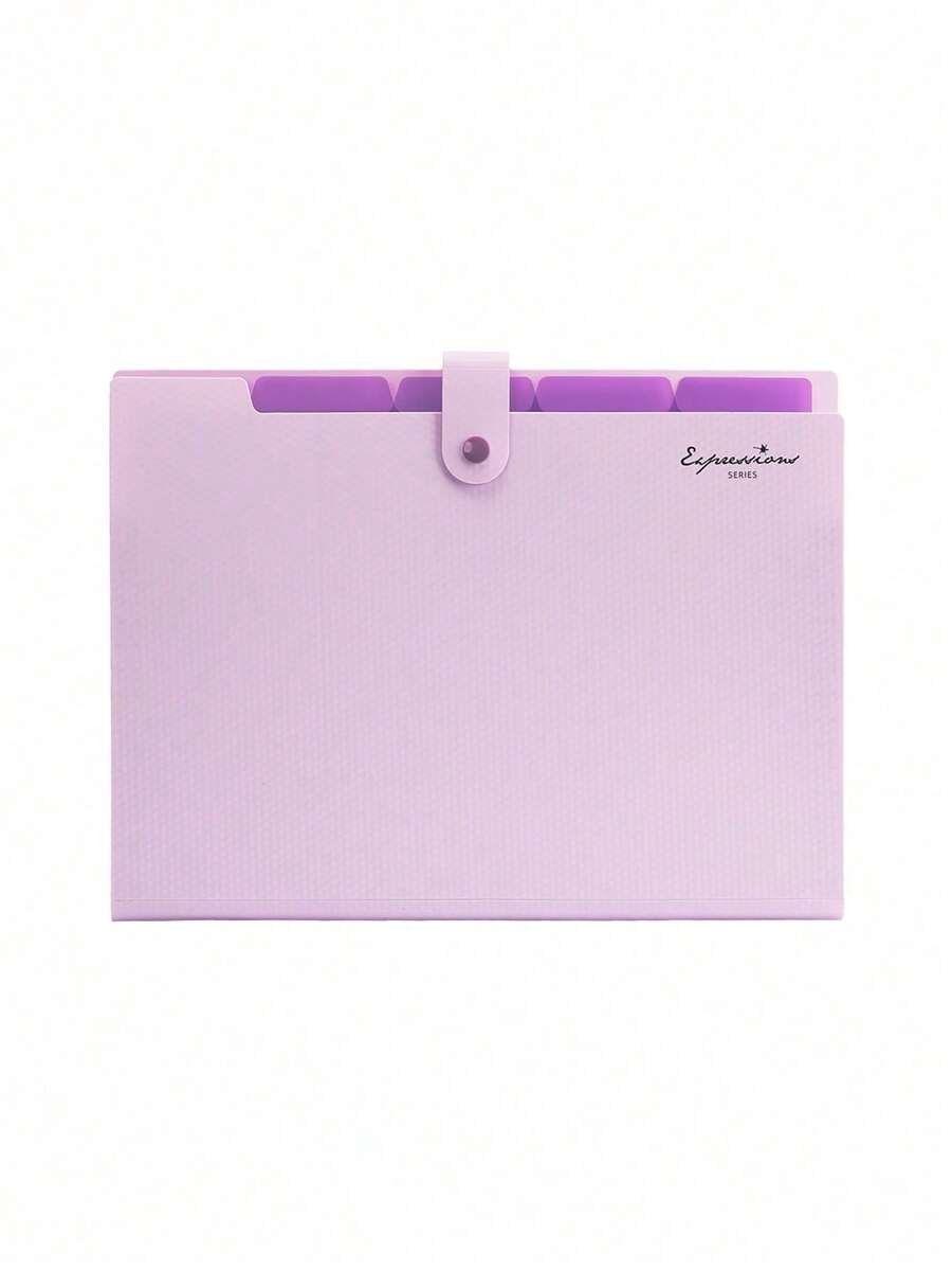 1 pieza Carpeta archivo acordeón multicapa simple con gráfico de letra, para oficina, archivo escolar, útiles escolares, vuelta al cole 6RL1 - Púrpura malva - Ver 1