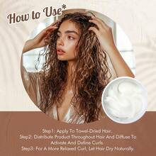 Dola Hair Krim Pengeriting Minyak Jarak Hitam untuk Rambut Alami, Krim Penegas Ikal & Melembapkan, Pengendali Frizz, Daya Rekat Lembut, Memperjelas Ikal, Gulungan & Pilinan - Krim Pengeriting - View 3