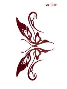 3 Sheets Matte Waterless Temporary Tattoo Stickers, Long Lasting Henna Style Brown Butterfly Fake Tattoos, Body Art Stickers For Chest Shoulder Party Festival - Brown - View 8