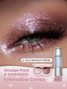 SHEGLAM [2Pcs] Prismalight Baked Eyeshadow & Mixing Liquid Bundle Set - 03 Ultraviolet Strobe - View 1