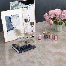 1pc Marble Pattern Waterproof Vinyl Wallpaper, Suitable For Bathroom, Table, Kitchen Cabinets, Self-Adhesive Furniture Decorative Sticker, PVC Material, Removable Wall Panels, Wallpaper, Spring Decor, Renew Your Home, Rama Decorative Sticker, Birthday & Graduation Gift - White - View 7