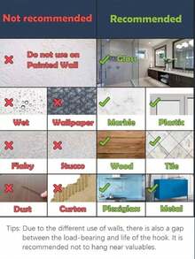 30pcs/10pcs Traceless Adhesive Hooks Strong Load-Bearing Wall Hanging Shelf, Transparent, Waterproof, Rustproof, Suitable For Kitchen, Bathroom, Living Room Without Damaging The Walls - Transparent - View 4