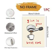 1件無框 Give It Your Best Shot 咖啡畫布牆飾，趣味濃縮咖啡手柄語錄海報，可愛手繪廚房裝飾畫，幽默咖啡店、廚房、餐廳牆面裝飾，送給咖啡愛好者的可愛禮物 - 抽象C款 - 查看 9