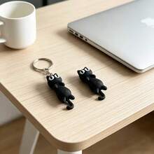3D Printed Cute Big Eye Cat Keychain, 1pc Durable PLA Plastic, Fantasy Theme Design, Movable Backpack Pendant, Small Decorative Item, Suitable For Desk, Phone, Car, Etc., Can Be Used As Keychain Pendant, Suitable For Various Holidays - Multicolor - View 10