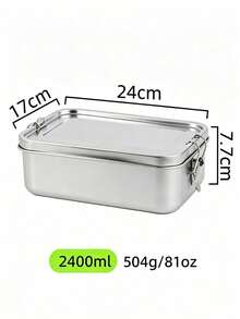1pc Stainless Steel Lunch Box, Leak-Proof Clip-Lock Food Storage Container, Portable Metal Bento Box, Suitable For Work, School, Picnic, Reusable Meal Prep Container - Multicolor - View 15