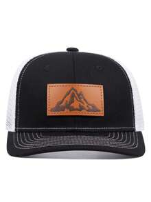 1pc Fashionable Breathable Mesh Mountain Print Baseball Cap, Street Hip-Hop Style Outdoor Casual Decorative Sun Hat, Adjustable, Unisex - Label Mountain - View 2