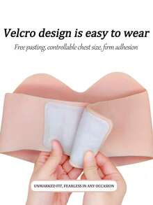 Silicone Breast Shape With Band Hook & Loop Fastener, Silicone Prosthetic Breast, Silicone Breast Plate, Artificial Breast, Soft Touch, Very Realistic - Apricot - View 3