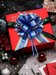 6pcs - Bowknot Gift Wrapping Ribbon Bows, Large Red Christmas Ribbon Bows - Reusable Birthday Ribbon Bows For Gift Boxes And Decorations, Gift Wrapping Wedding Baskets Birthday Party Gift Boxes And Flower Decorations, Christmas Gift Decorations, Christmas Party Supplies (Blue) - A - View 7